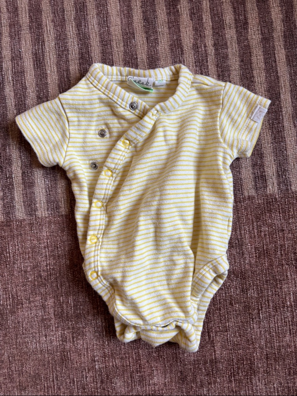 Peek Yellow and White Striped Baby One-Piece Bodysuit